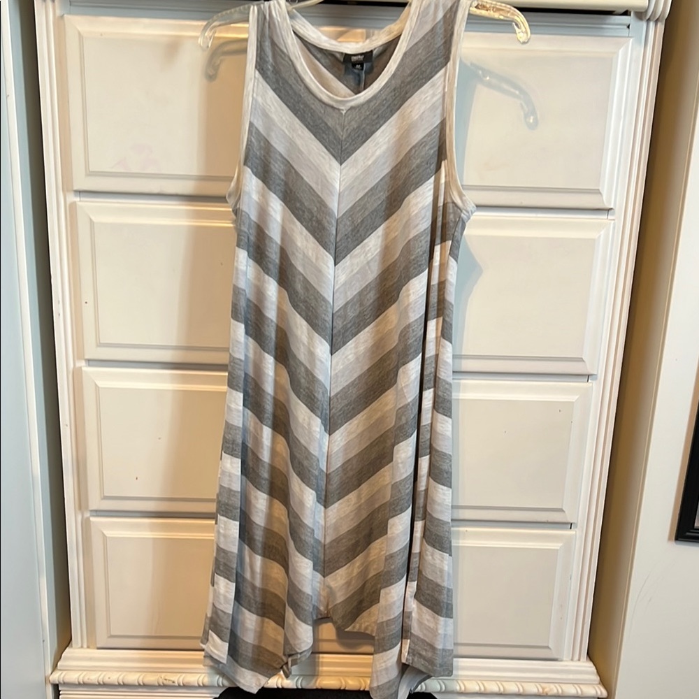 Mossimo Supply Co Gray and White Halter Sundress